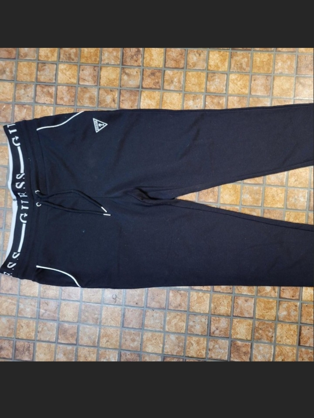 Black Jogger Pants with Contrast Trim